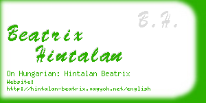 beatrix hintalan business card